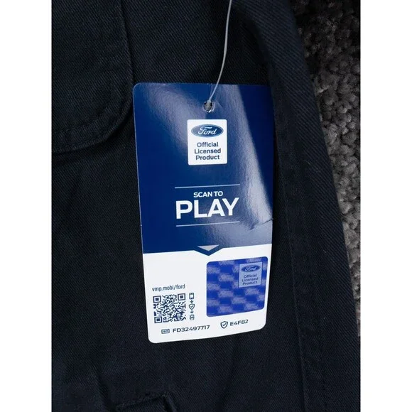 Ford Motors Chore Jacket Mens Medium Black Heavy Twill Graphic Print Logo NWT - Picture 10 of 16